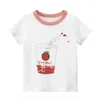 Barn T-shirts Sommarpojkar Tjejer Kortärmad Print Baby Toddler Barn Barn Toppar Tees Kläder Vit Ny Kläder 1150 x2