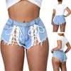 Womens Micro Tassels Denim Shorts Fashion Trend Middle Waist Bandage Casual Short Jeans Designer Female Summer Hiphop Skateboard Sexy Jean Pants