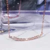 Choucong Brand Jewelry Sterling Sier Pave White Sapphire CZ Diamond Gemstones Smile Pendant Party Women Wedding Clavicle Necklace for Love Gift