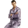 Ensemble de pyjamas en satin de soie pour hommes Pyjama Pyjamas Set PJS Sleepwear Loungewear S, M, L, XL, XXL, XXXL, 4XL 210812