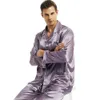 Mens Silk Satin Pyjama Set Pyjama Pyjama Set PJS Sleepwear Loungewear S, M, L, XL, XXL, XXXL, 4XL 210812