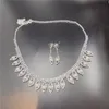 Boucles d'oreilles collier 2021 mode exquise perle bijoux de mariée ensembles strass tour de cou mariage africain pour les femmes