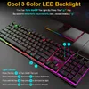 Wired Gaming Mechanical Feeling Backlit s USB 104 Keycaps Russian Waterproof Computer Game Keyboards