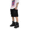 HIP-HOP Suède Cargo Shorts Zomer Mannen Vrouwen Losse Casual Knielengte Shorts High Street Koreaanse Fashion Cargo Broek C0607