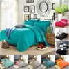 Pure Color Double Dekbed Single Twin Trooster Beddengoed Set 2/3 Bed Cover Set Koning Queen Size Bed Box Dekbedden Linnen Quilt Cover 211007