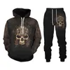 Herbst Winter 3d Skulled Gedruckt Hoodie Hosen Sets Männlichen Casual Pullover Sweashirts Männer Trainingsanzug Set Coole männer Kleidung Anzug g1217