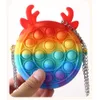 Fidget Toys Coins Purse Colorful Push Bubble Sensory Squishy Stress Reliever L'autisme a besoin d'anti-stress Rainbow Adult Toy petits sacs pour enfants CC8059