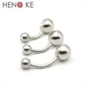 Double Clear CZ Gem Belly button rings Navel Bar Fashion Body Piercing Jewelry 14G 316L Surgical Steel Crystal Women Whole