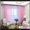 Tratamientos Textiles Home Gardenpastoral Korean Creative White Lace 3D Rose Cortina Pink Voile Pantallas de ventana personalizadas para matrimonio Living Roo