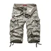 Summner Mens Cargo Spodenki Moda Kamuflaż Mężczyzna Multi-Pocket Casual Camo Outdoors Tolling Homme Krótkie spodnie