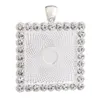 DIY Photo Pendants Square Rhinestone Pendant Jewelry Party Gifts Key Chain Pendant Necklace Pendants 30mm HHXD24576