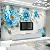 Пользовательские настенные настенные обои для спальни стены 3d современные ручные росписью масляной живописи цветочная гостиная телевизор фона papier peintgood ice
