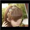 Headbands Jewelryfashion Jewelry Gold Metal Leaf Headband Hiar Band Lady Hair Wear 60Pcs Lot Xj2 Ps2450 Drop Delivery 2021 Dgjfv