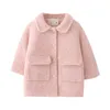 Mädchen Mantel Kinderjacke Unterwäsche plus Samt verdicken Warme Winter Herbst Schule Baumwolle Tops Fleece Kinderbekleidung 211204