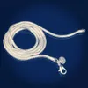 100pcs of Silver 1mm snake chain necklace
