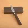 Promotion Flipper Fodling Kniv D2 Drop Point Satin Blade Black G10 + Rostfritt stålhandtag Kullager EDC Pocket Knives
