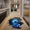 3D blu scuro sogno delfino Adesivo per pavimenti bagno soggiorno decorazione del pavimento murale adesivi murali decorazioni per la casa decalcomanie carta da parati 210420