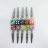 Lyxiga Färgglada Stripes Portable Dice Shape Cool Rökning Clamp Clip Tobacco Preroll Cigarette Cigar Tips Hållare Bracket Stativ Handpipe Stöd DHL Gratis