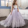 Filles robe d'été demoiselle d'honneur enfants robes pour filles enfants longue jupe princesse bouffante fête de mariage 79my T2