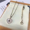 Letter Heart Rhinestone Pendant Necklaces Bling Stylish Women Men Jewelry Gift For Lover Chains Couples Charm Necklace281D