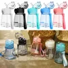 Vattenflaska barn kopp läcksäker halm sommarstudent vattenkokare söta bärbara plastsportflaskor för barn