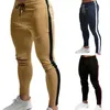 Pantalons pour hommes Skinny taille élastique jogging rayé côté sport hommes vêtements pantalons de survêtement survêtement bas joggers hommes pantalons Y0811