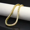 Bracciale a catena in oro ghiacciato per gioielli da uomo Hip Hop Damond Tennis Bracciali con strass a fila singola da 8 pollici