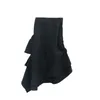 أزياء المرأة غير المتكافئة التنانير السوداء أنيقة شيرينغ تصميم موهير faldas الصيف مرونة الخصر غير النظامية أنثى jupe 210514