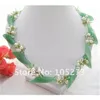 Charmig! Pearl Aventurine Flower Crystal Halsband Multicolor Jadesjewelry Fashion Party Present Smycken