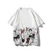 ボルバオファッション面白いプリントメンズTShirtc日本ユニセックスコットンホワイト半袖Tシャツ男性と女性ティーズトップス210518