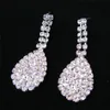 Kolczyki Naszyjnik Kryształowy Drop Neclace Rhinestone Wedding Bridal Jewelry Set Fashion