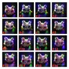 Halloween Party Maski 2021 Kot Gatto Maska Luminous Cat Maska Flash Cartoon Fox Maska Świąteczna Cosplay Half Face Cat T2i52307