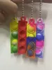 Fidget Brinquedos Simples Chaveiro Keychain Kids Kids Natal Presente Sensory Bubble Poppers Board Decompression Toy Backpack Pingente