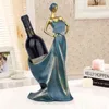 Creative Home Decorative Figurines Ornaments Modern Minimalista Azul Take Fan Beauty Wine Rack Decoração Craft de casamento 220115