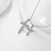 Hängsmycke Halsband Jingyang Hangers Ketten Voor Vrouwen Fashion Crystal Double Cross Sieraden Meisje Charm Zirkoon Verstelbare Ketting