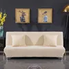 3 Sizes Polar Fleece Fabric Armless Sofa Bed Cover Slipcovers Stretch s Couch Protector Elastic Bench Futon 210723
