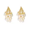 Stud French Retro Gold Imitation Pearl Earrings Simple Geometric 2021 Arrival Wedding Party For Women Jewelry