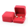 Boîtes de rangement d'emballage cadeau de bijoux en velours de couleur unie, boîtes de rangement pour présentoir de clous, fournitures de mariage, d'anniversaire, de saint-valentin