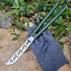 Theone Bamboo Butterfly Trainer Nóż Kałki ostrza D2 Kanał 6061 Aluminium Aluminium EDC Pocket Tactical Tool Noża