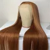 4x4 Closure Human Hair Wig Straight 5x5PU Silk Base Wigs Brown Color Transparent13x4 Lace Front Human Hair Wigs Colored Bone Strai2962242