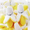 Super schattig 8 cm kleine gele banaan pluche gevulde speelgoed sleutelhangers kleine snaar pluche pop fruit speelgoed sleutelhanger voor vrouwen meisje