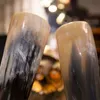 Mokken handwerk echte viking drink ossen hoorn mug stand cups home bier wijn whisky goblet chalice tankard schepen handgemaakte bea2841497