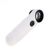 40X 21mm 2 LED Microscope Lamp Acrylic Optical Lens Light Magnifier Magnifying Glass Loupe Antique Collection Appreciation Reading