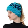 Beanie/Kafatası Kapakları Moda Sonbahar ve Kış Sıcak Kulak Koruma Leopar Örgü Kadın Hat Davi22