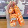 Keychain Man Cartoon Orange Cat Key Chain Women Silicone Key Holder High Quality Couples Keyring Key Ring Fashion Porte Clef G1019