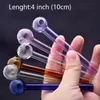 Smoking hand Pipes Wholesale Pyrex thick heady 4inch mini colorful glass oil burner pipe Straight tube nail