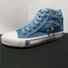 Dames casual schoenen platte bodem lace-up denim canvas hoge kwaliteit Romeinse sneakers rits decoratie zomer nieuwe stijl 2021 y0907