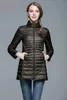 Frauen im Herbst Winter Ultraleichter Dünn 90 Ente Down Long Jacket Female Female Ultra -leichter schlanker fester Jacken Wintermantel tragbarer PA7425011