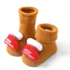 Ev Kış Bebek Bebek Erkek Kız Çorap Anti Kayma Karikatür Kalın Sıcak Elk Noel Giysileri Aksesuarları ZWL266