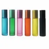 10 ML Roller Ball BottlesMatte Kleur Opslag Flessen Glas Raffined Oil Fles Perfumbottle Leaps Fleszc455